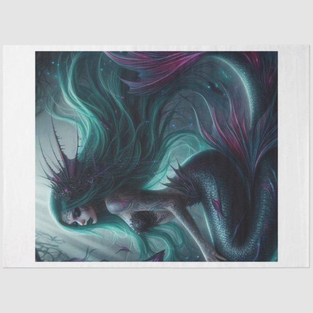 Dark Mermaid Tissue Paper (Front)