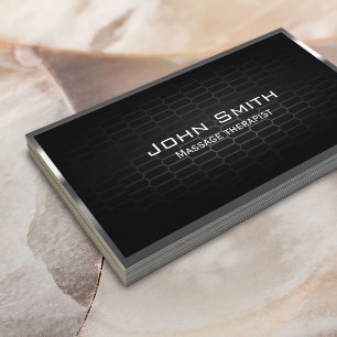 Dark Metal Cells Massage Therapist Business Card