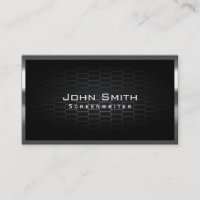 Dark Metal Cells Screenwriter Business Card