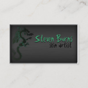 Dark Metal Dragon in Green Business Card