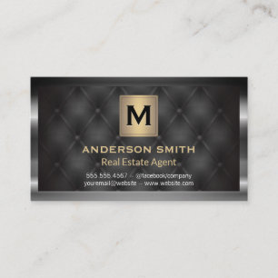 Dark Metallic Frame   Gold Modern   Upholstered Business Card