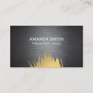Dark Metallic Texture   Gold Brushed Business Card