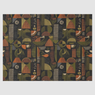 Dark Mid Century Geometric Pattern (1) Tissue Paper