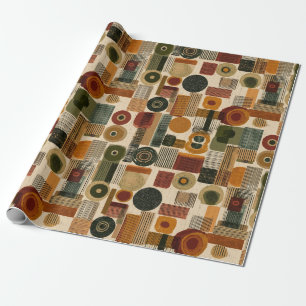 Dark Mid Century Geometric Pattern (2) Wrapping Paper