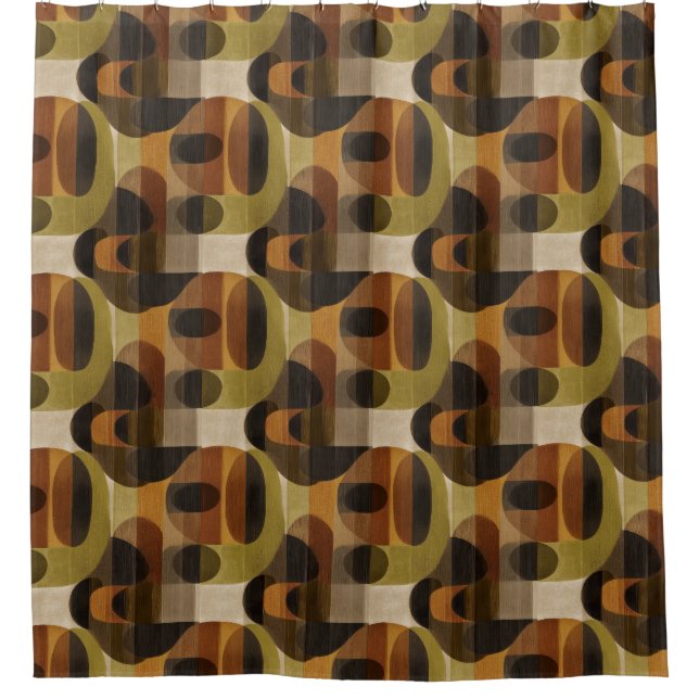 Dark Mid Century Geometric Pattern (3) Shower Curtain (Front)