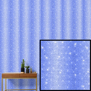 Dark Mid Light Blue Stripes with Sparkle Stars Wallpaper