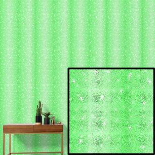 Dark Mid Light Green Stripes with Sparkle Stars Wallpaper