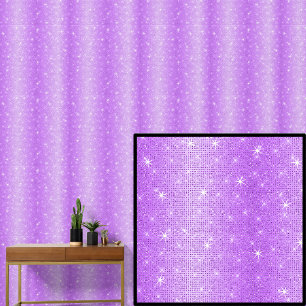 Dark Mid Light Purple Stripes with Sparkle Stars Wallpaper