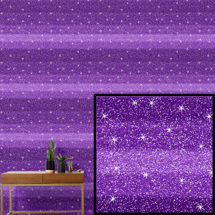 Dark Mid Light Purple Stripes with Sparkle Stars Wallpaper
