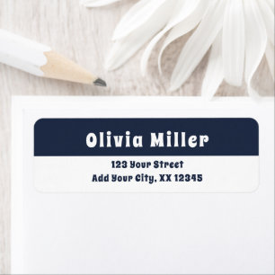 Dark Midnight Blue - Bold Retro Address Label Return Address Label