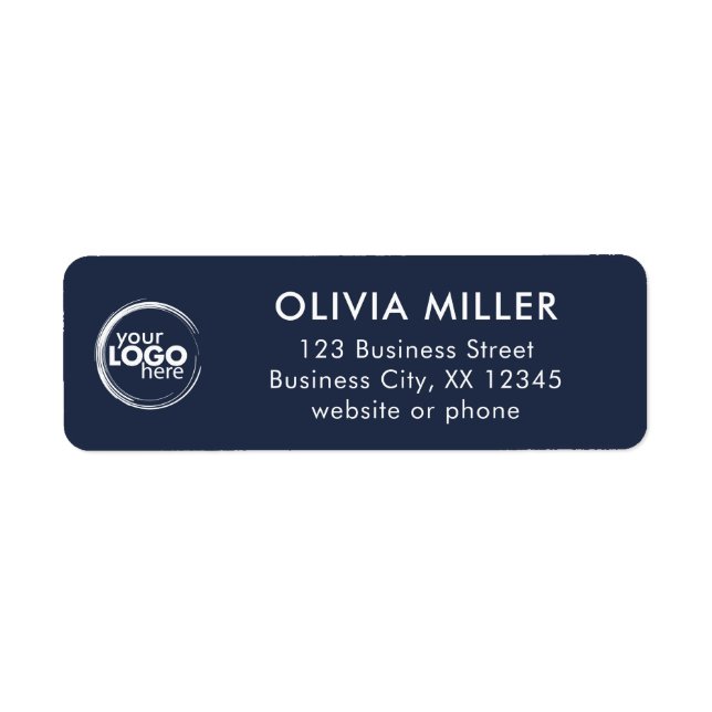 Dark Midnight Blue Business Return Address Label (Front)