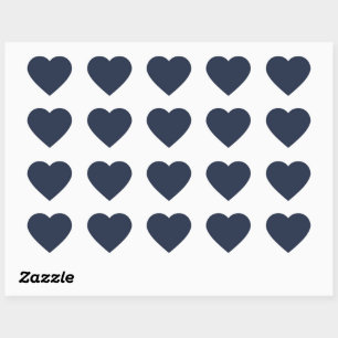Dark Midnight Blue Cute Heart Sticker