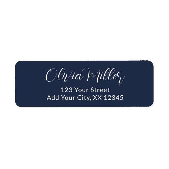 Dark Midnight Blue - Elegant Address Label Return Address Label (Front)