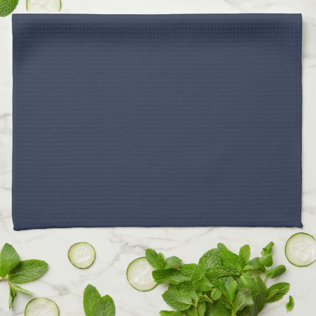 Dark Midnight Blue Kitchen Towel (Folded)