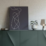 Dark Midnight Blue Minimalist Abstract Line Art Poster<br><div class="desc">Elegant yet simple,  minimalist abstract line art drawing in dark midnight blue.</div>