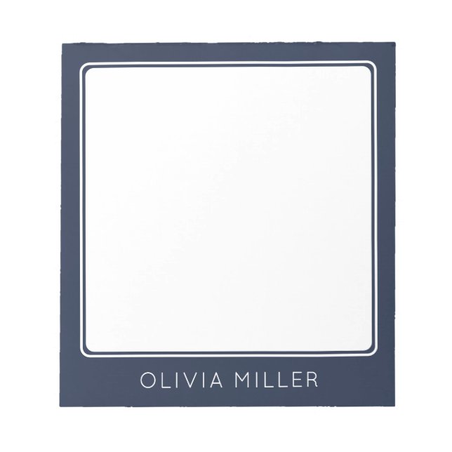 Dark Midnight Blue Minimalist Notepad (Front)