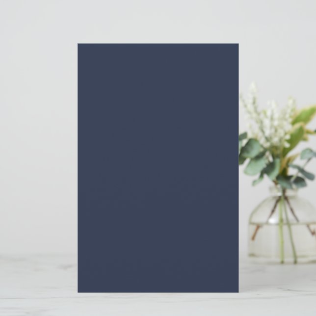 Dark Midnight Blue Stationery Paper (Standing Front)