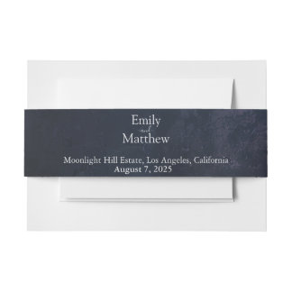 Dark Midnight Gothic Elegance Invitation Belly Band
