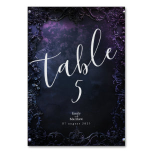 Dark Midnight Gothic Elegance Table Number