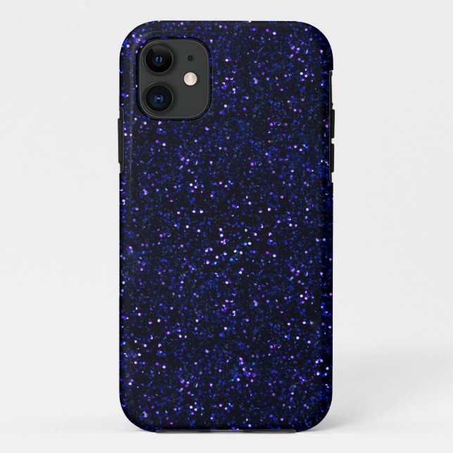 Dark Midnight Indigo Blue Glitter Case-Mate iPhone Case (Back)