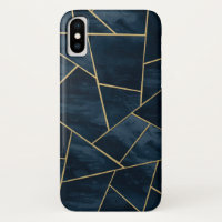 Dark Midnight Navy Blue Gold Geometric Glam #1