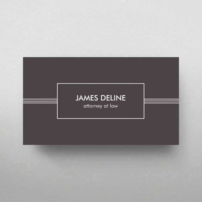 Dark Minimalist Elegant Attorney Business Card (Creator Uploaded)