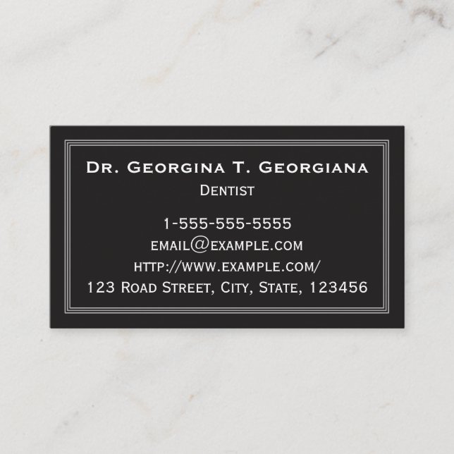 Dark, Minimalist, Professional Business Card (Front)