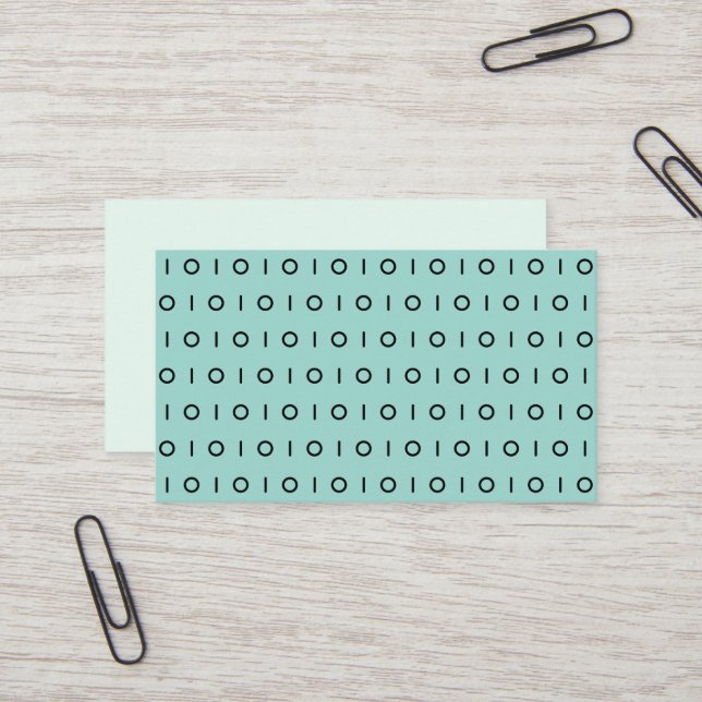 Dark Mint Green Black 01 Pattern Business Card (Front/Back In Situ)