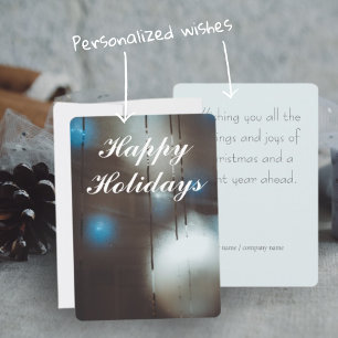 Dark Misted Steamy Window with Christmas Baubles Card