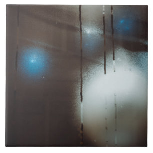 Dark Misted Steamy Window with Christmas Baubles Ceramic Tile