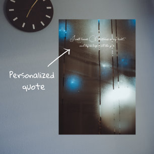 Dark Misted Steamy Window with Christmas Baubles Poster