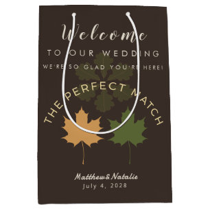 Dark Modern Boho Fall Wedding Welcome Favour Medium Gift Bag
