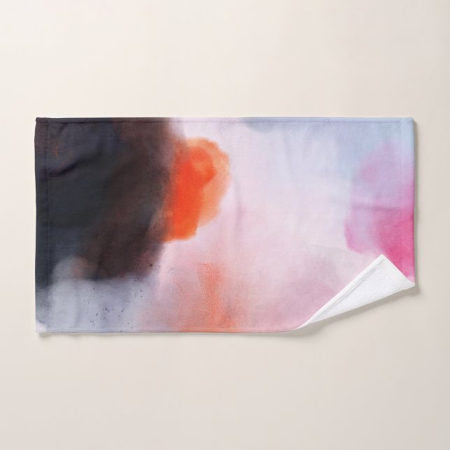 Dark Modern Watercolor Abstract Bath Towel Set (Hand Towel)