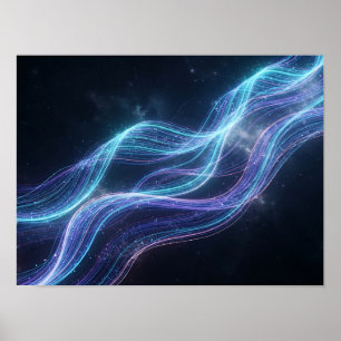 Dark Monolith with Red Neon Light Poster