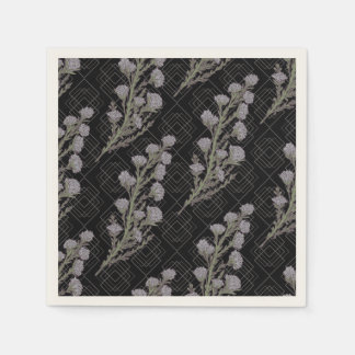 Dark & Moody Art Nouveau Lavender Floral Napkin