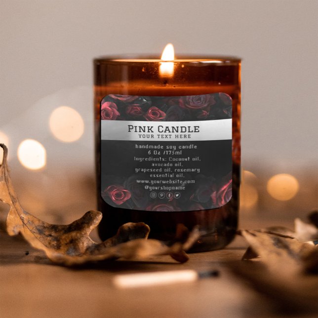 Dark Moody Black Red Florals Product Label (Dark Moody Black Red Florals #homemade #beauty #spa #cusmotics #roses #elegant red)