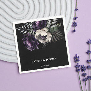 Dark moody boho elegant wedding template napkin