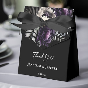 Dark moody boho elegant wedding thank you favour box