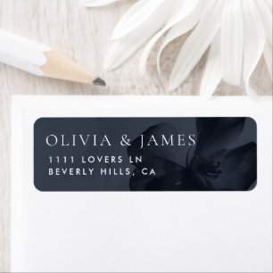 Dark Moody Botanical Wedding Return Address Label