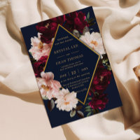 Dark Moody Burgundy Blush Navy Blue Floral Wedding