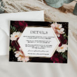 Dark Moody Burgundy Blush Peonies Floral Wedding  Enclosure Card<br><div class="desc">Personalise this elegant wedding enclosure card easily and quickly. Simply click the Edit Using Design Tools button to edit the text,  change fonts and fonts colours. Featuring decadent burgundy and blush pink peony flowers against a dark moody background. Matching items available in store. (c) Somerset Fine Paperie</div>