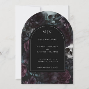 Dark Moody Elegant Gothic Floral Save the Date