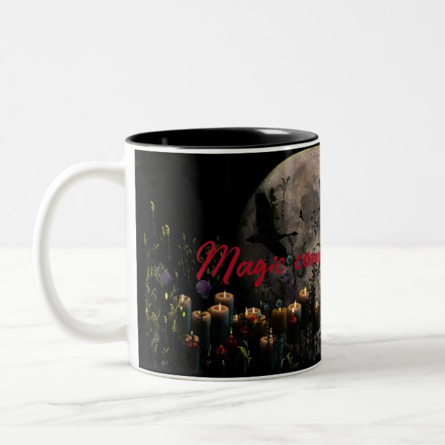 Dark moody elegant  Two-Tone coffee mug (Left)