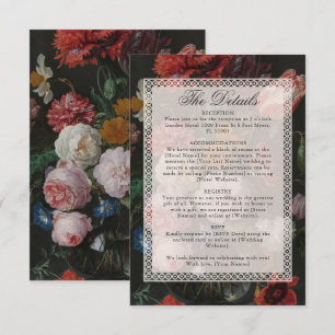 Dark Moody Floral Art Vintage Gothic Lace Wedding Enclosure Card
