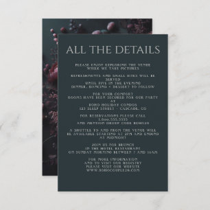 Dark Moody Floral Enclosure Card