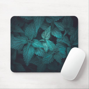 Dark moody floral nature photo mouse pad