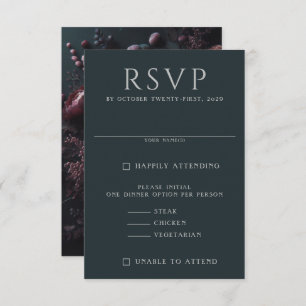 Dark Moody Floral RSVP Card