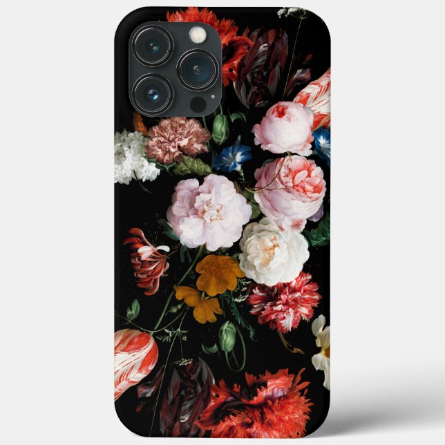 Dark Moody Floral with Black Background Case-Mate iPhone Case (Back)