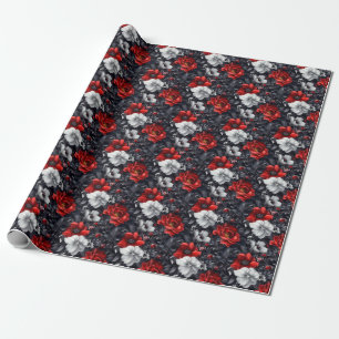 Dark Moody Floral Wrapping Paper