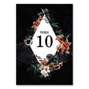 Dark Moody Goth Table Number Card Unique